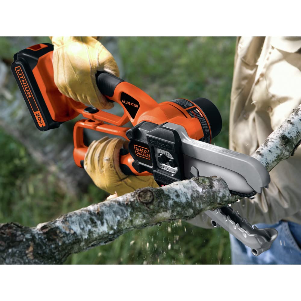 BLACK+DECKER LLP120B cordless operation lets you prune away from outlets.