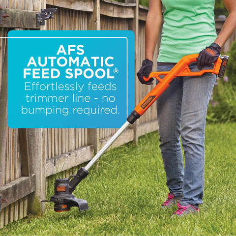 BLACK+DECKER LST201 lightweight body reduces fatigue during long yard sessions.