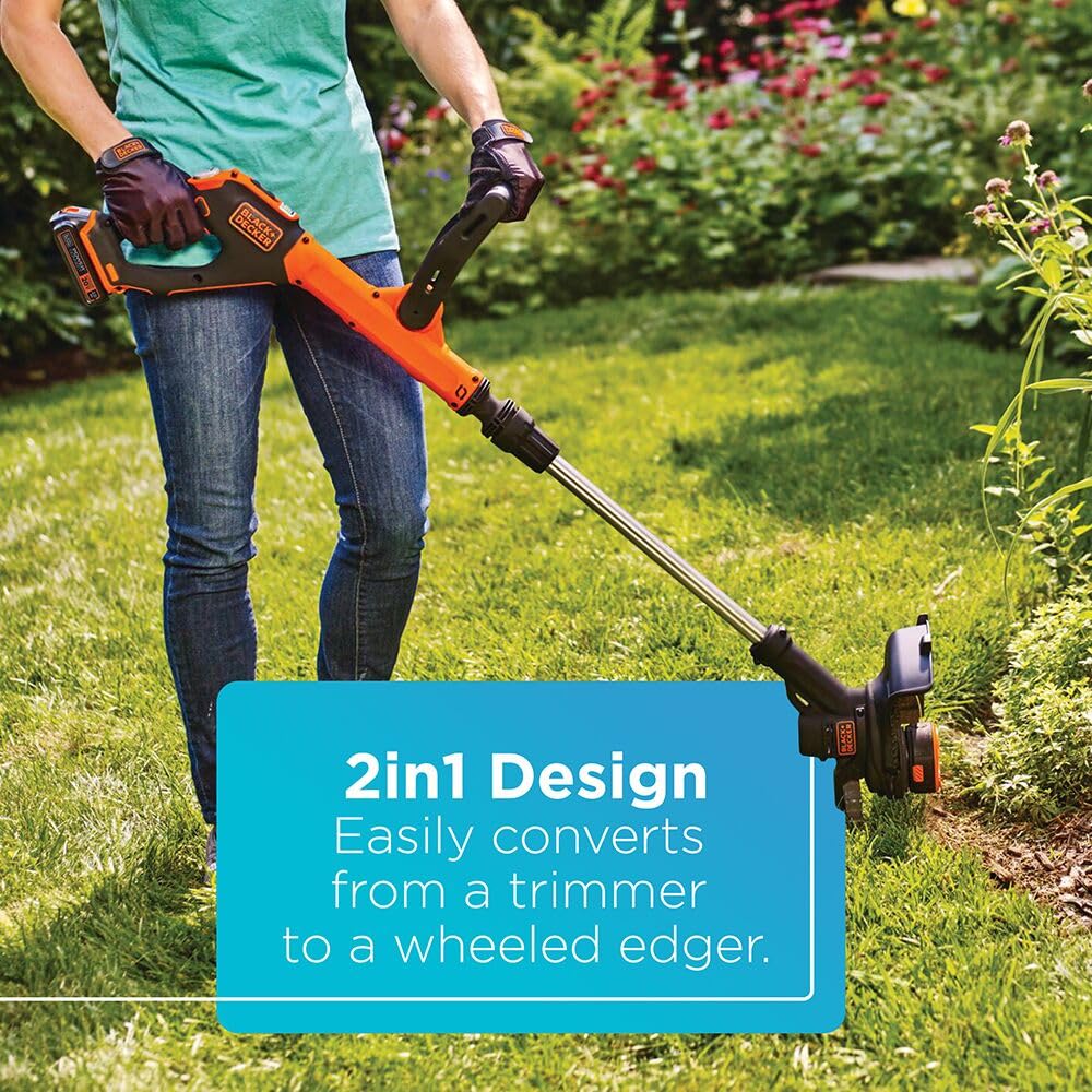 BLACK+DECKER LSTE523 2-speed control offers power or runtime flexibility.