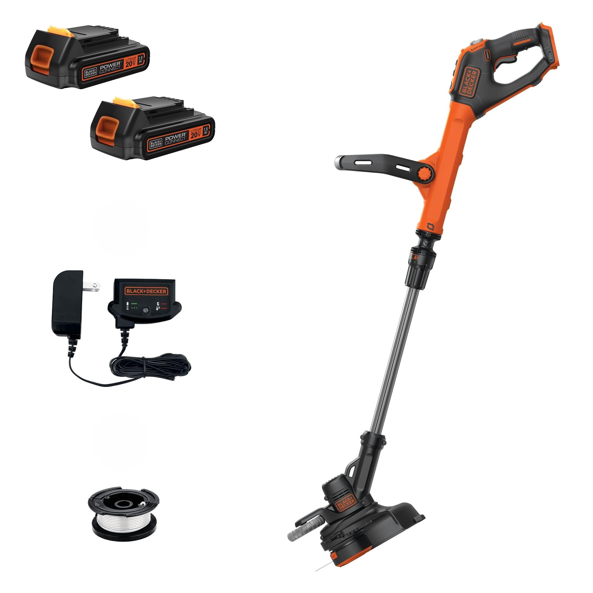 Black+Decker LSTE525 with two batteries included for extended trimming runtime.