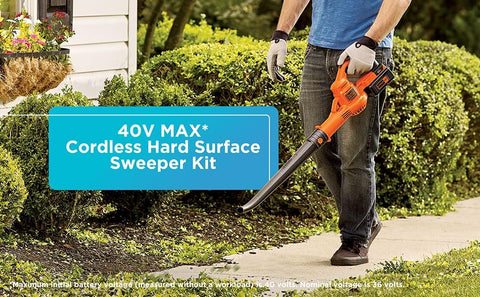 BLACK+DECKER LSW40C with battery and charger ready for quick yard cleanups.