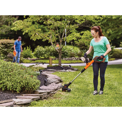 BLACK+DECKER trimmer-to-edger conversion in progress for clean edges