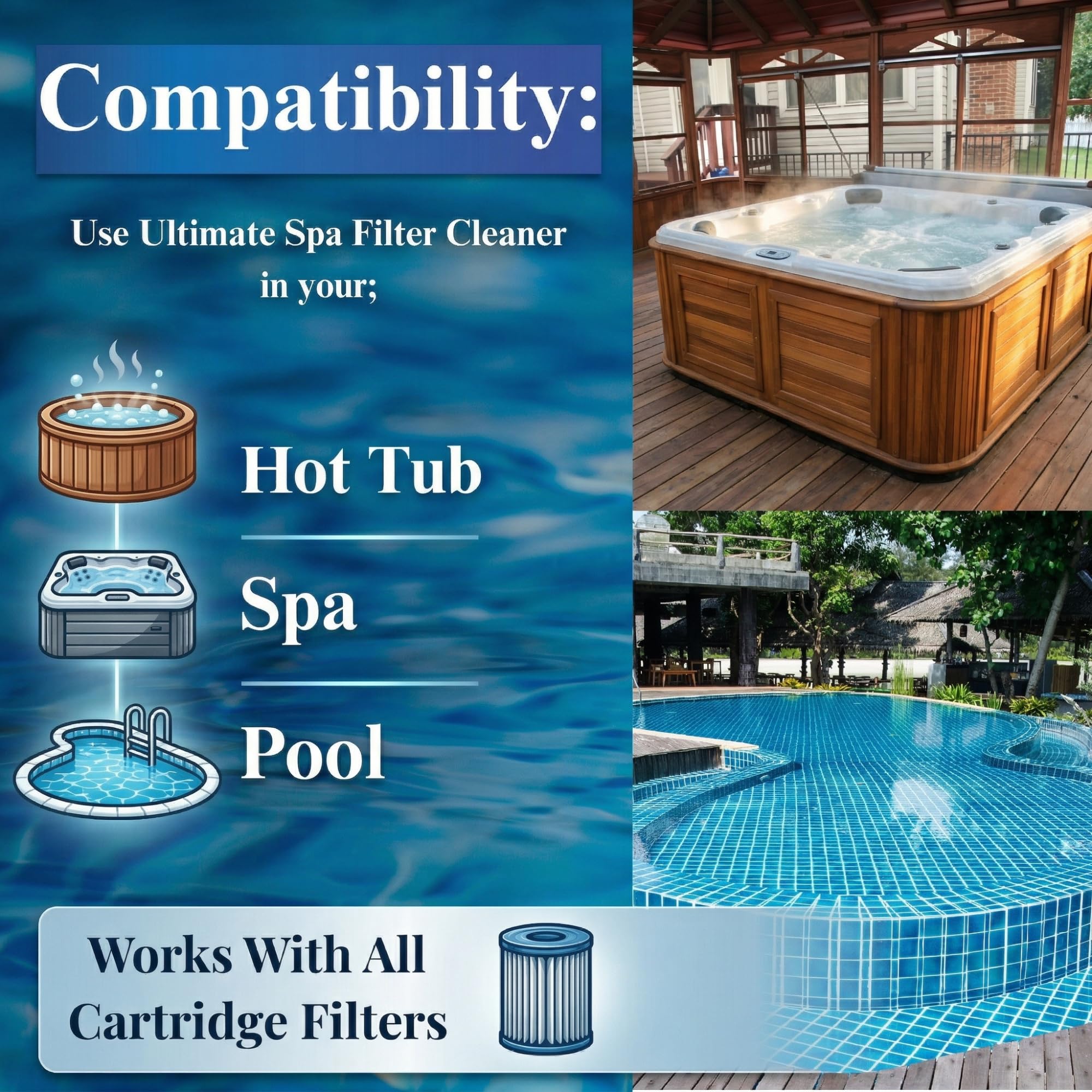 Black Diamond Stoneworks Ultimate Spa Filter Cleaner after cleaning shows residue-free, smooth operation.