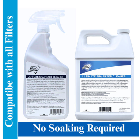 Black Diamond Stoneworks Ultimate Spa Filter Cleaner spray—provides fast, easy application.