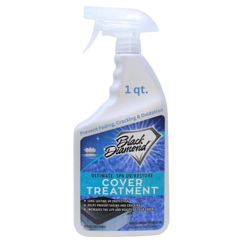 Black Diamond Stoneworks Ultimate UV Restore bottle pour protects spa covers from sun damage.