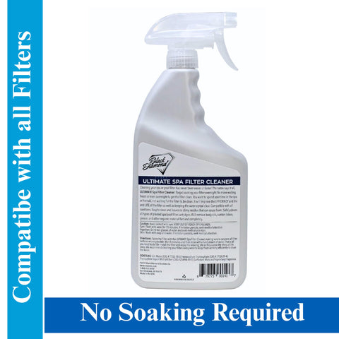 Black Diamond Spa Filter Cleaner in action delivers fast five-minute cleaning