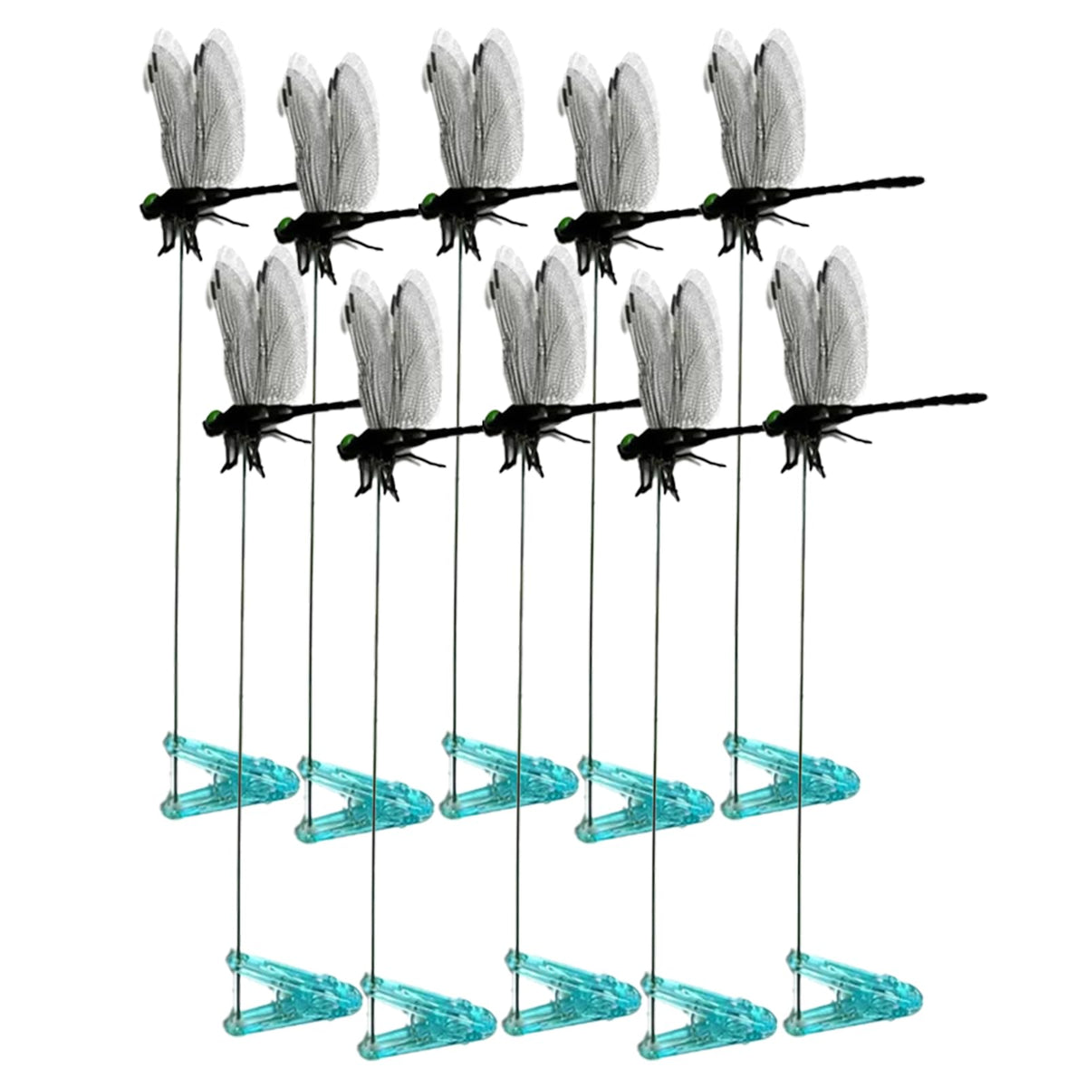 Black dragonfly hat clip closeup showing durable PVC and lifelike wing detail for outdoor decor.