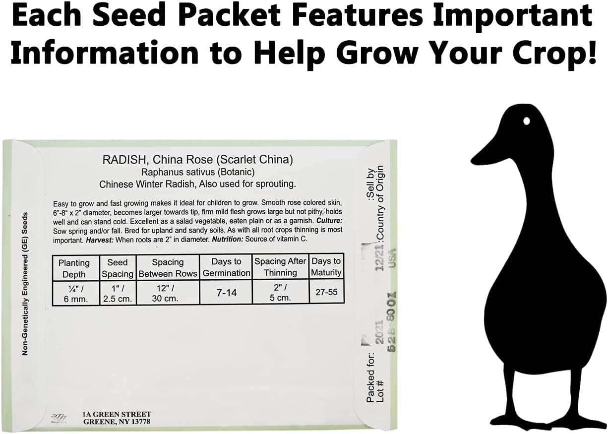 Mylar seed storage bag included with Black Duck Brand set