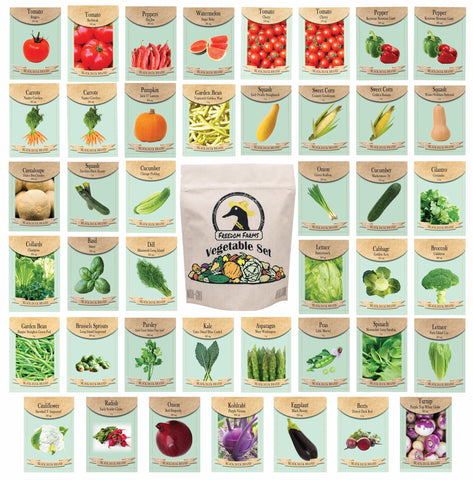 Black Duck Brand seed set with 43 packets for a diverse garden plan