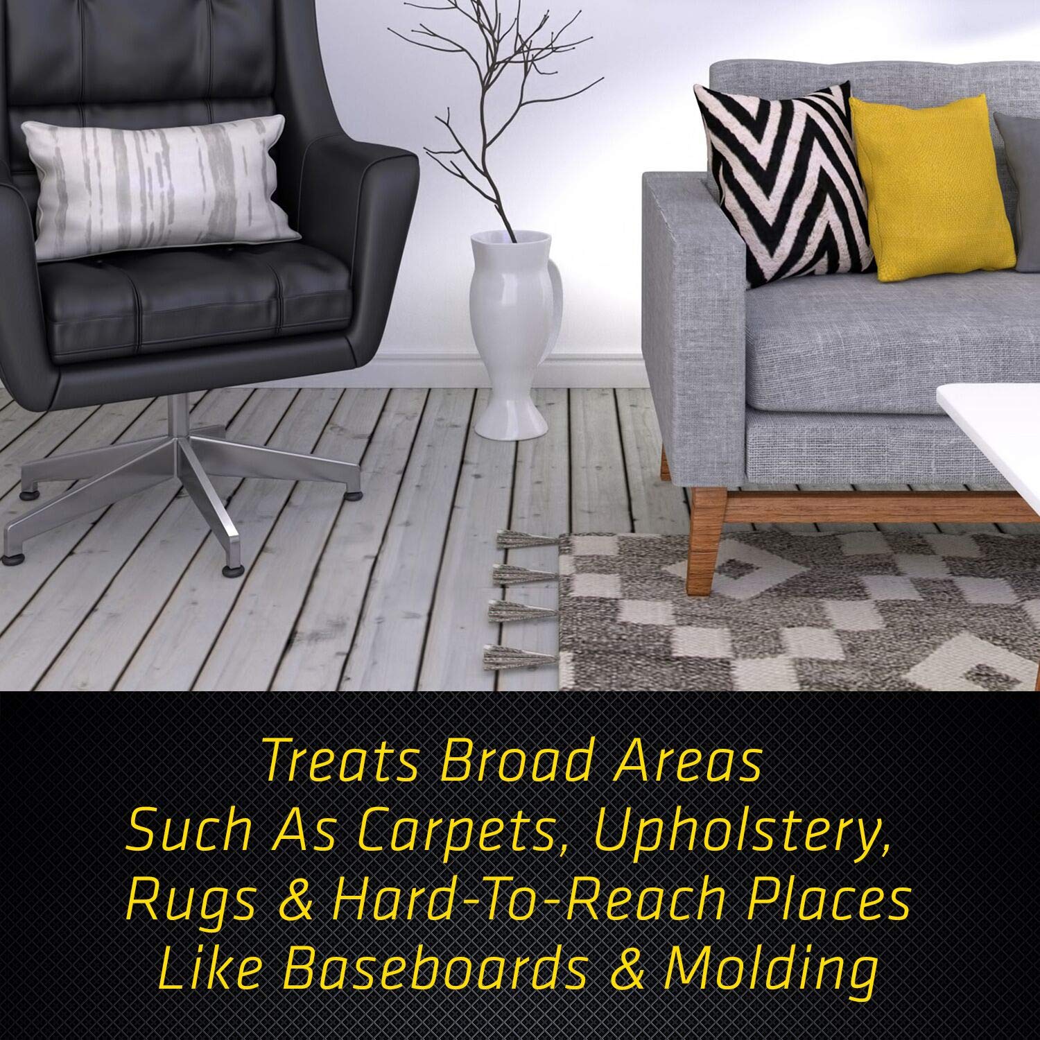 Black Flag Extreme Flea Killer on carpets and upholstery targets fleas and larvae
