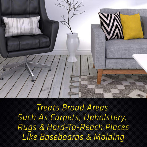 Black Flag Extreme Flea Killer on carpets and upholstery targets fleas and larvae