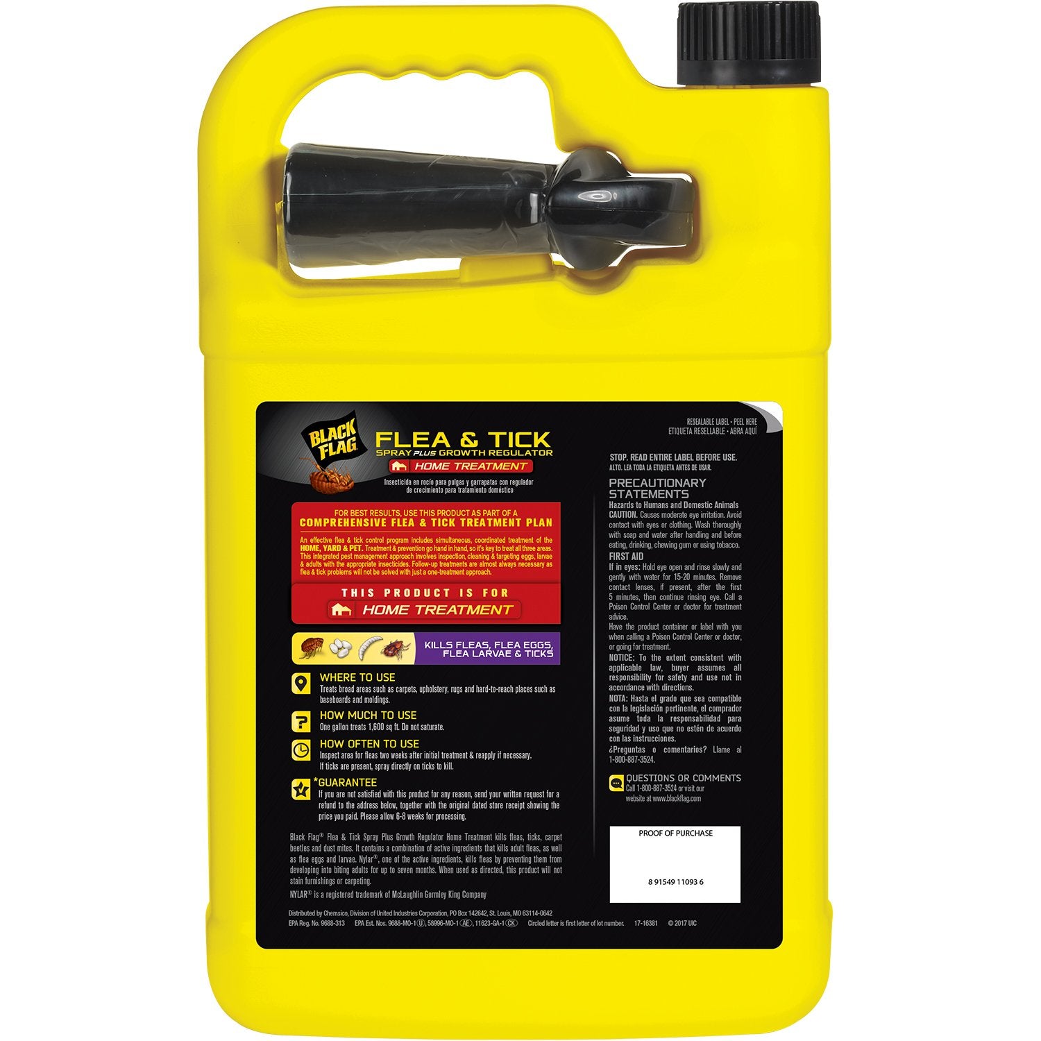 Black Flag Extreme Flea Killer label information for quick product understanding