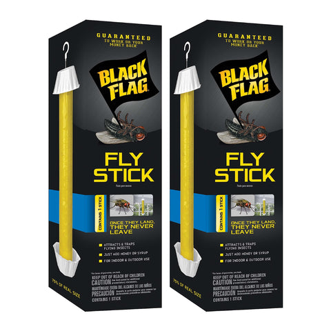Black Flag Fly Stick package with two sticks, ready for quick room coverage.