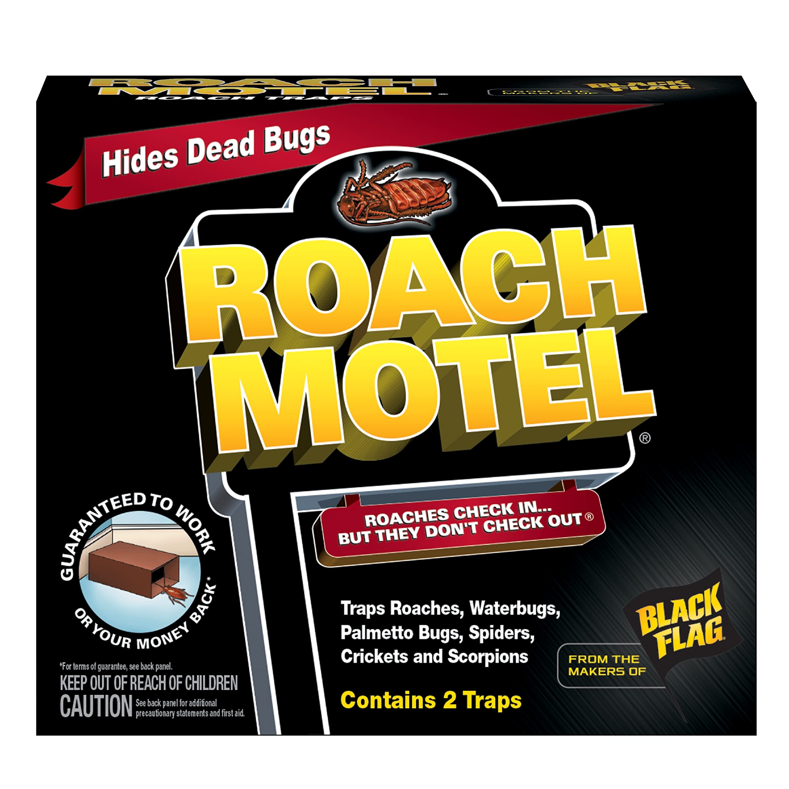 Black Flag Roach Motel trap placed in a corner for discreet monitoring.