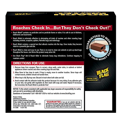 Black Flag Roach Motel is pesticide-free with no strong odors.
