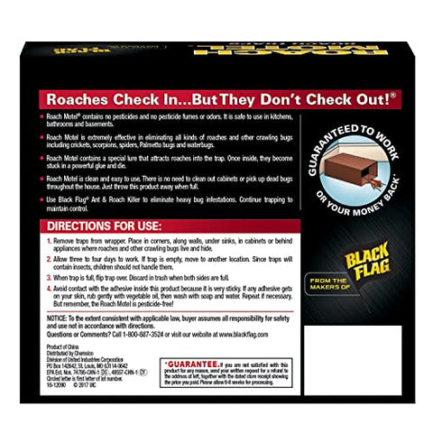 Black Flag Roach Motel is pesticide-free with no strong odors.