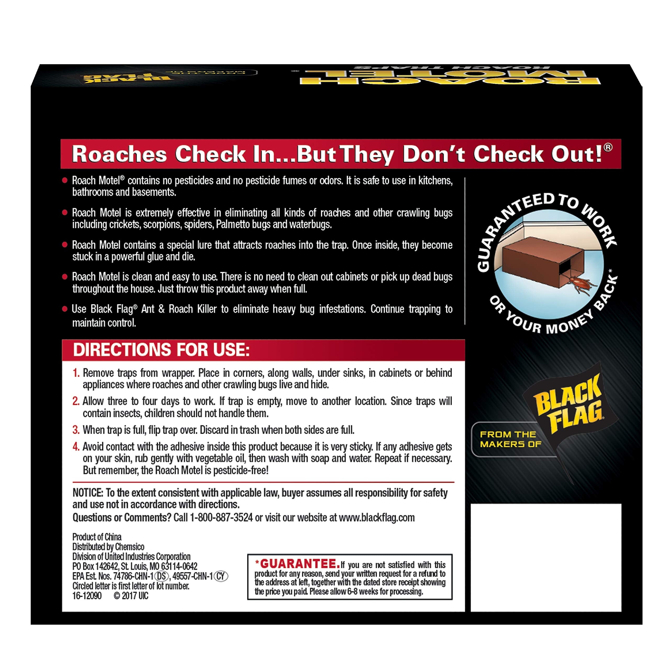 Black Flag Roach Motel Traps adhesive-closeup demonstrates strong glue for fast containment
