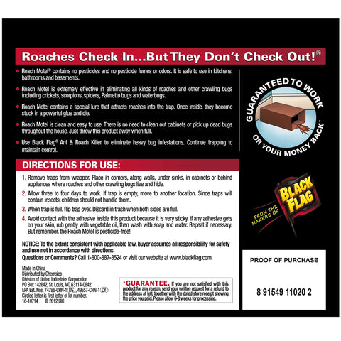 Black Flag Roach Motel Traps kitchen-corner-setup shows discreet placement under sinks and behind appliances