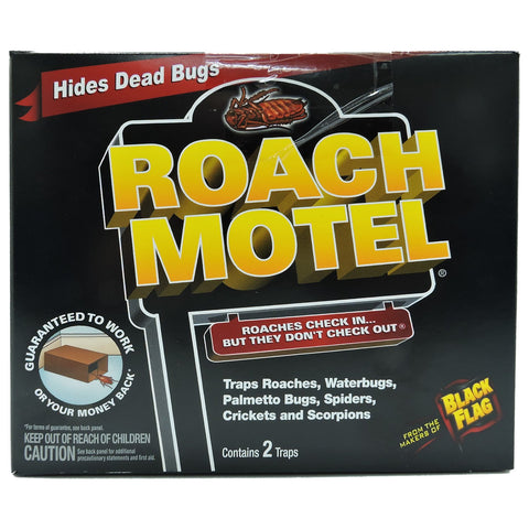 Black Flag Roach Motel two-trap pack close-up, easy disposal.