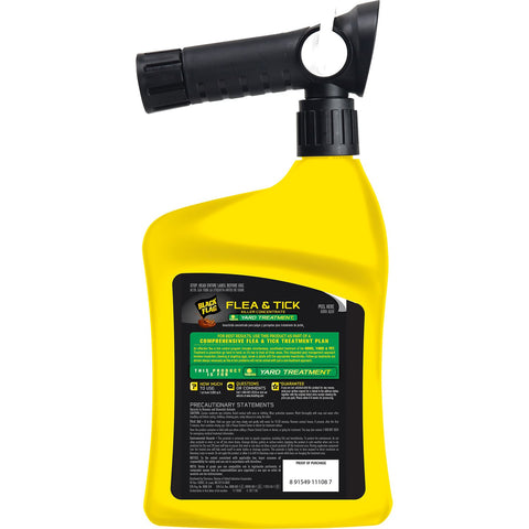 Black Flag hose-end sprayer showing easy quick-flip activation for lawn treatments.