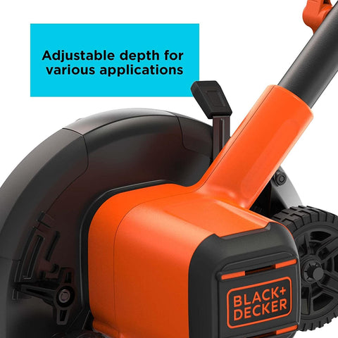 Integrated edge guide aiding straight lines during edging tasks