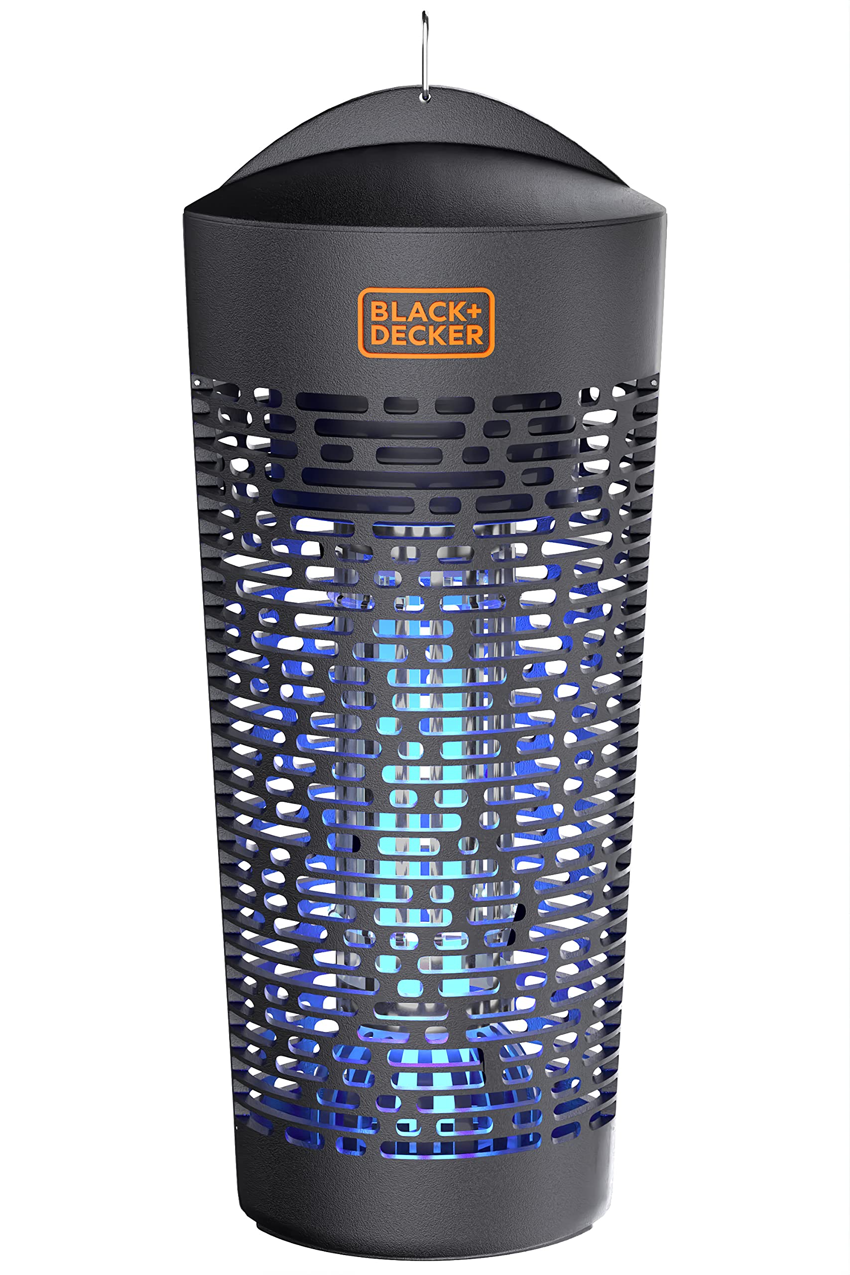 Black+Decker bug zapper hanging lantern design for outdoor use and insect control.