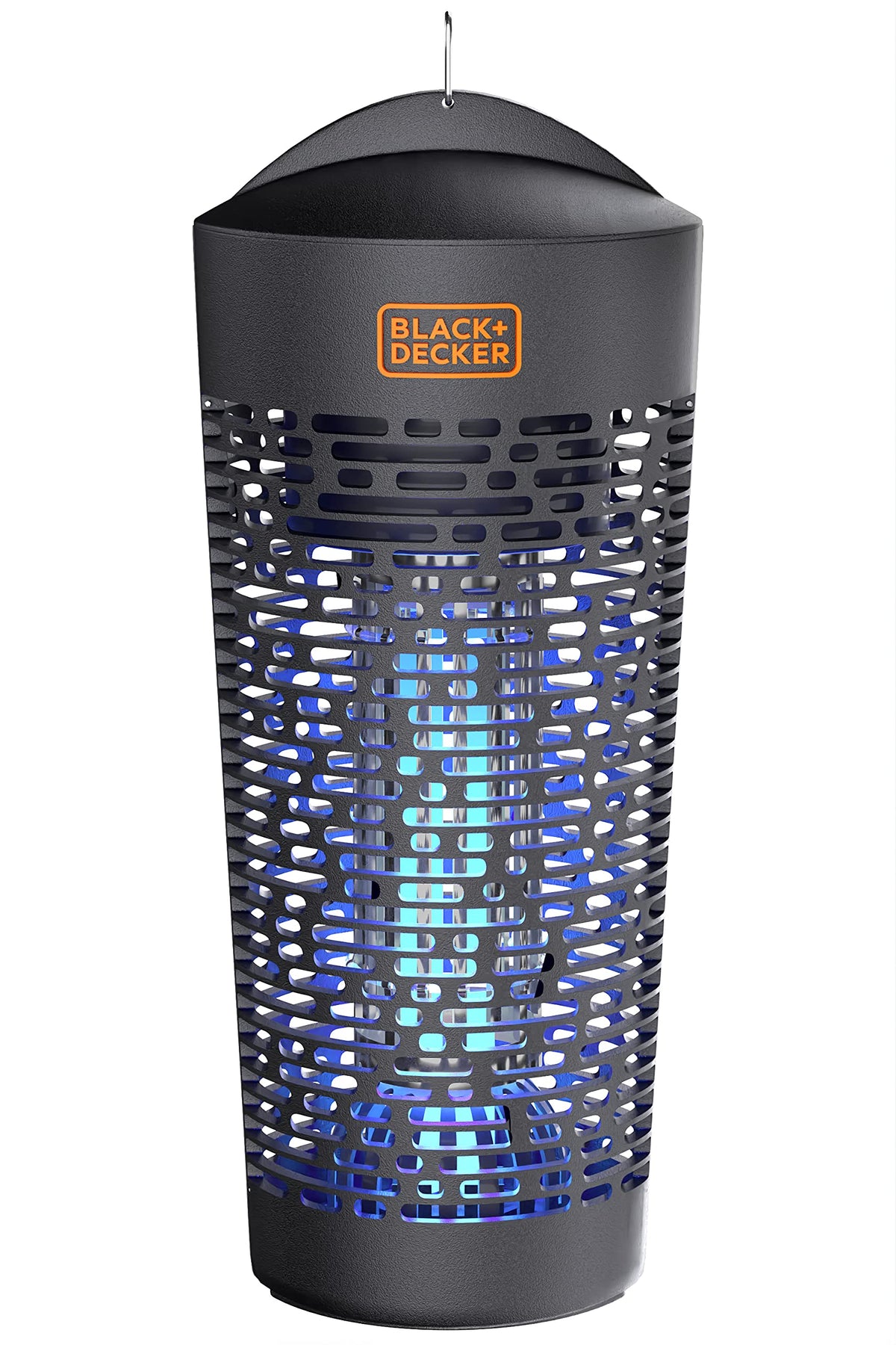 Black+Decker bug zapper hanging lantern design for outdoor use and insect control.
