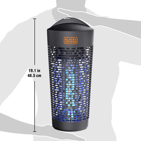 Black+Decker zapper operates quietly for peaceful evenings outdoors.