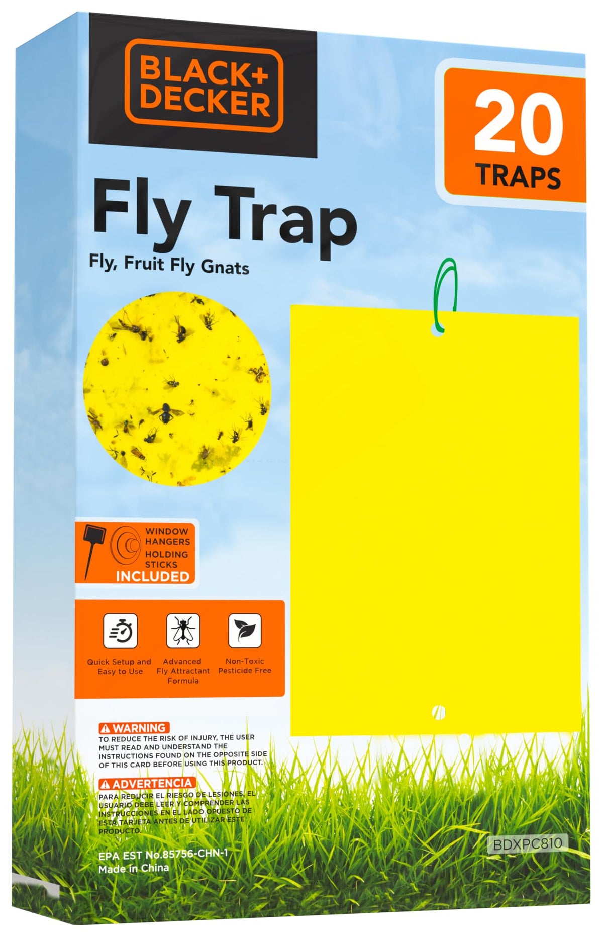 BLACK+DECKER fruit fly trap with dual-sided traps for indoor and outdoor use