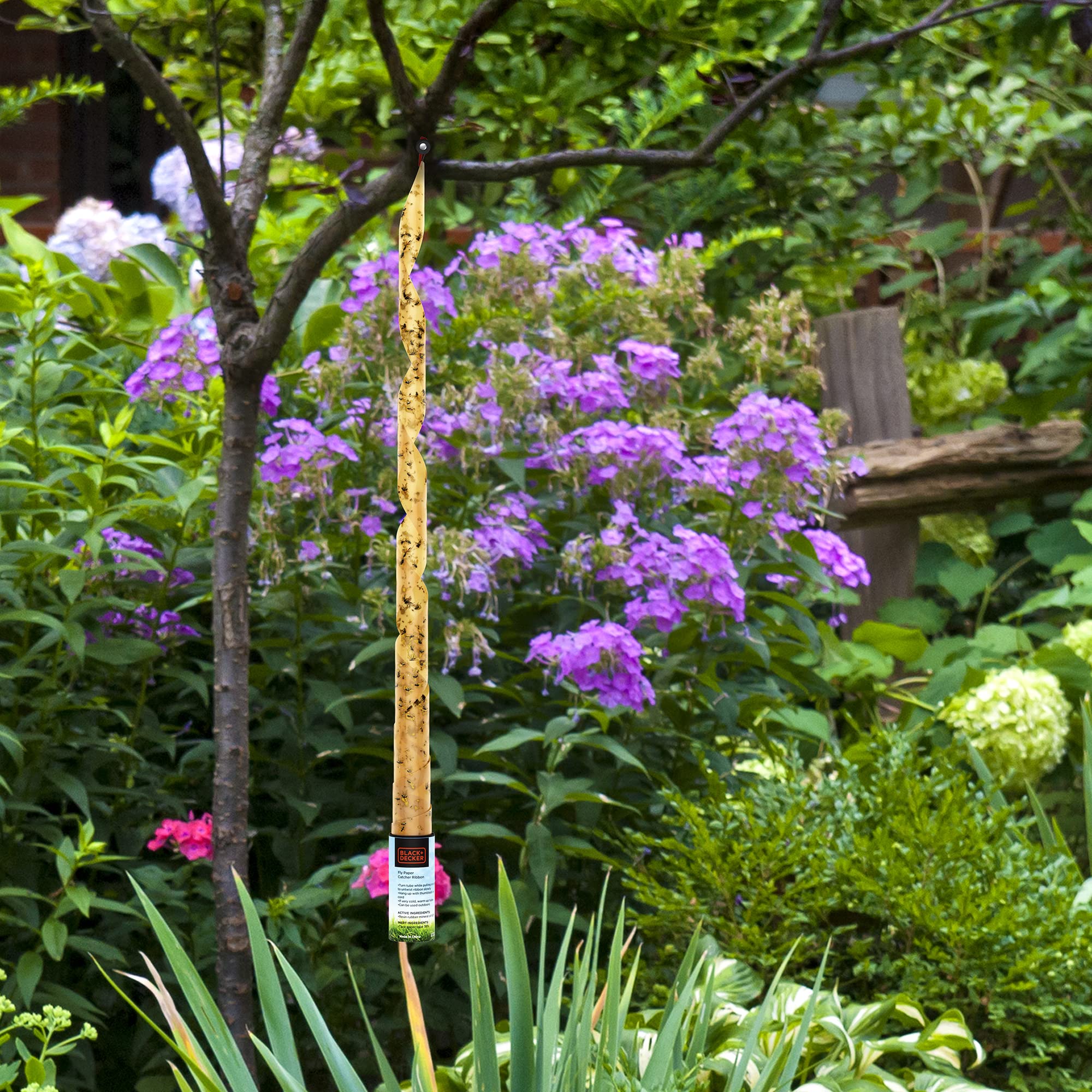 Black+Decker garden trap at work reduces nuisance buzzing.