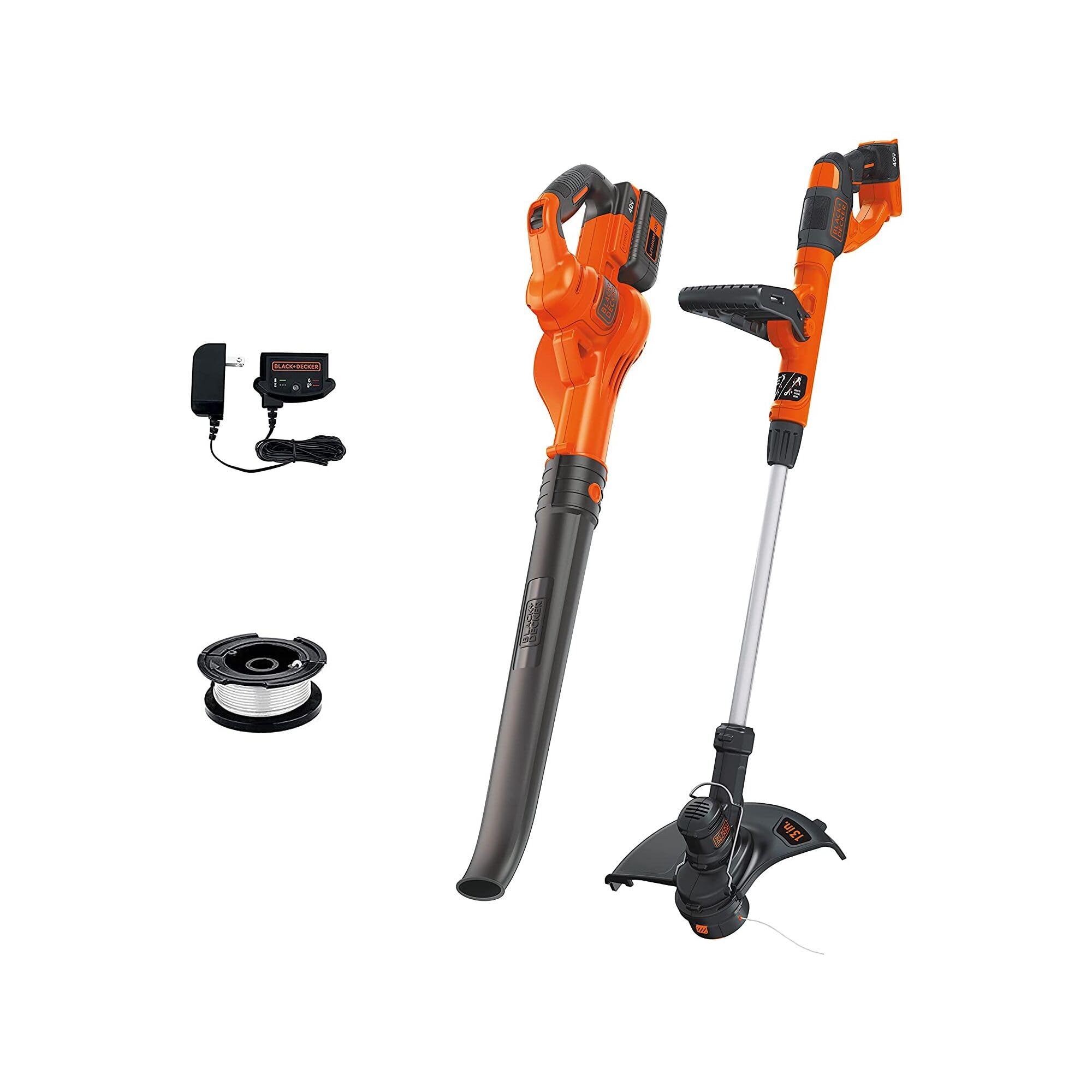 BLACK+DECKER LCC340C trimmer-edger in use for clean, precise lawn edges.