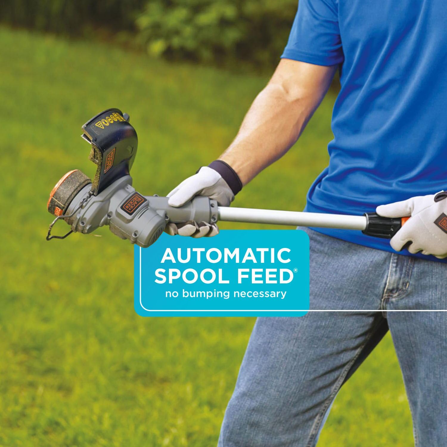 BLACK+DECKER LST300 adjustable handle and height for comfortable control.
