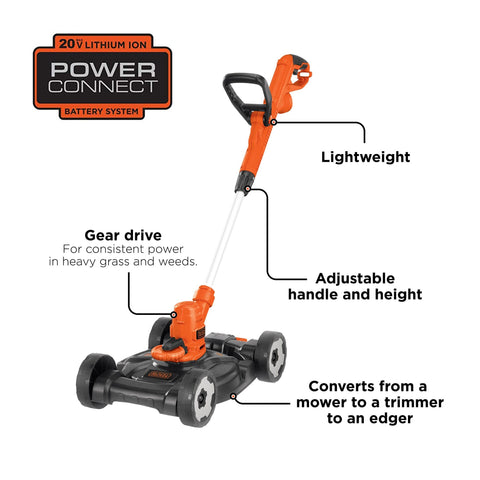 BLACK+DECKER MTE912 trimmer-edger attachment ready for clean borders.