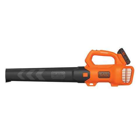 BLACK+DECKER 20V MAX blower demonstrates a lightweight design for easy handling.