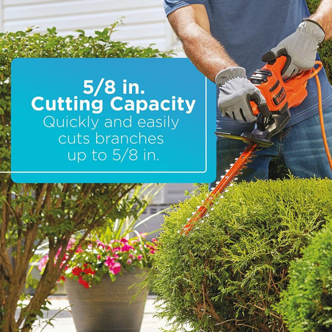 BLACK+DECKER BEHT150 dual-action blade reduces vibration for smoother results.