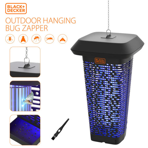 BLACK+DECKER Bug Zapper UV lamp glows softly for safe, low-noise night use