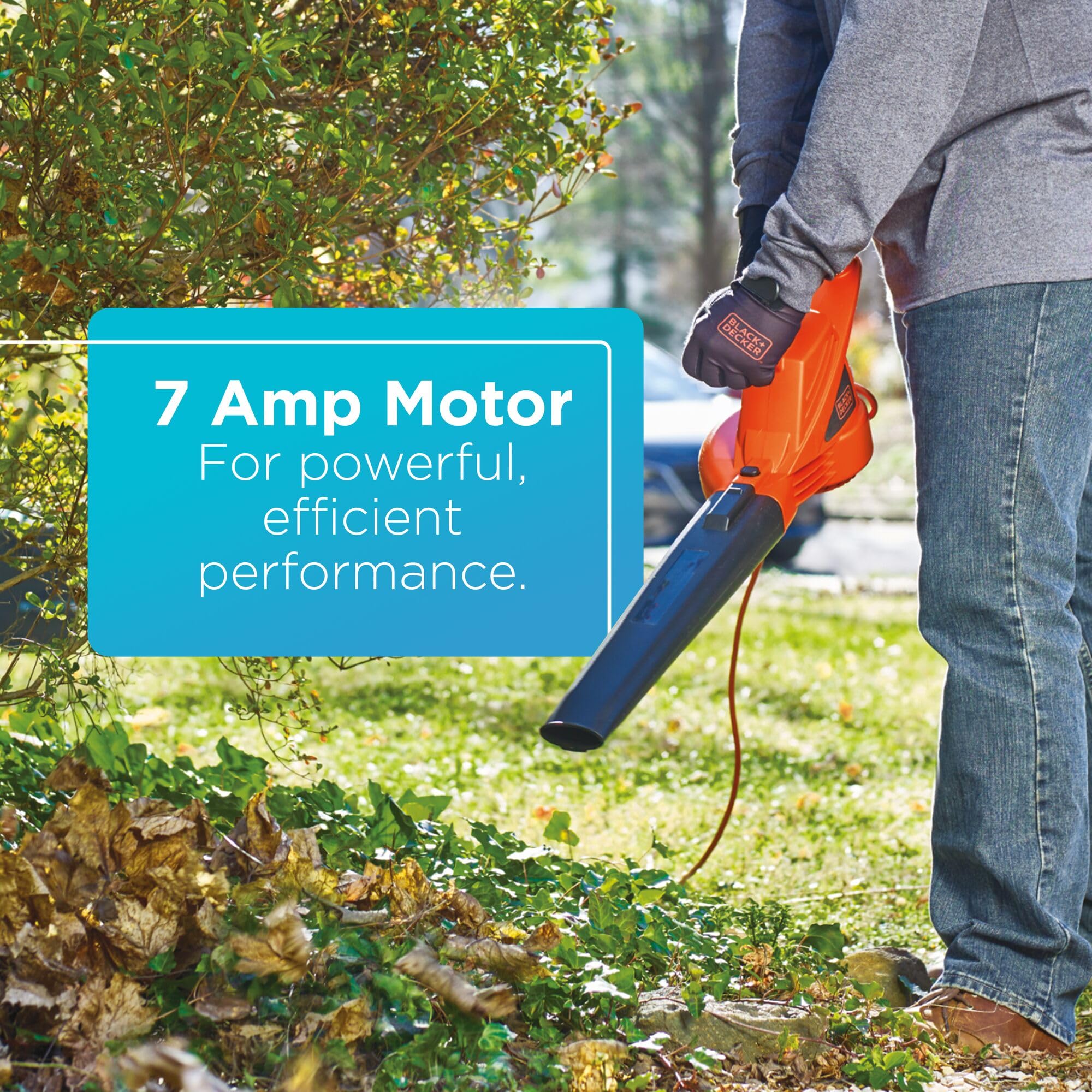 BLACK+DECKER LB700 provides 180 CFM reach for efficient debris pickup.