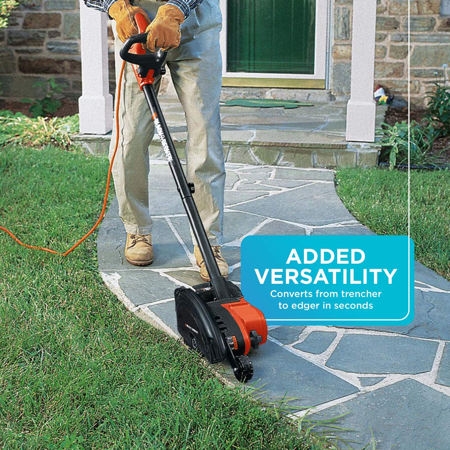 LE760FF depth adjustment provides three positions for customizable trench depth.