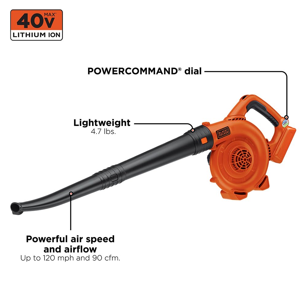BLACK+DECKER ultra-light 4.7 lb design reduces fatigue