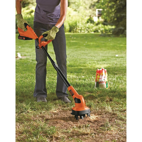 BLACK+DECKER LGC120B battery slot shows POWERCONNECT compatibility with other tools.