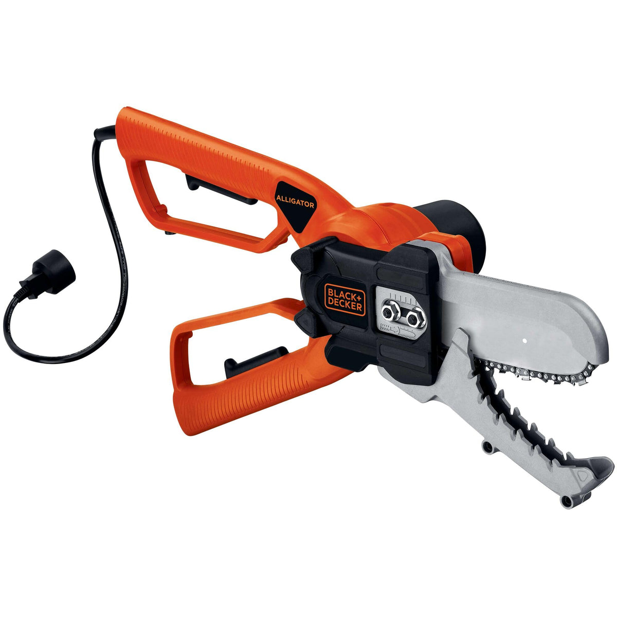 BLACK+DECKER LP1000 front view showing easy pruning with clamping jaws.
