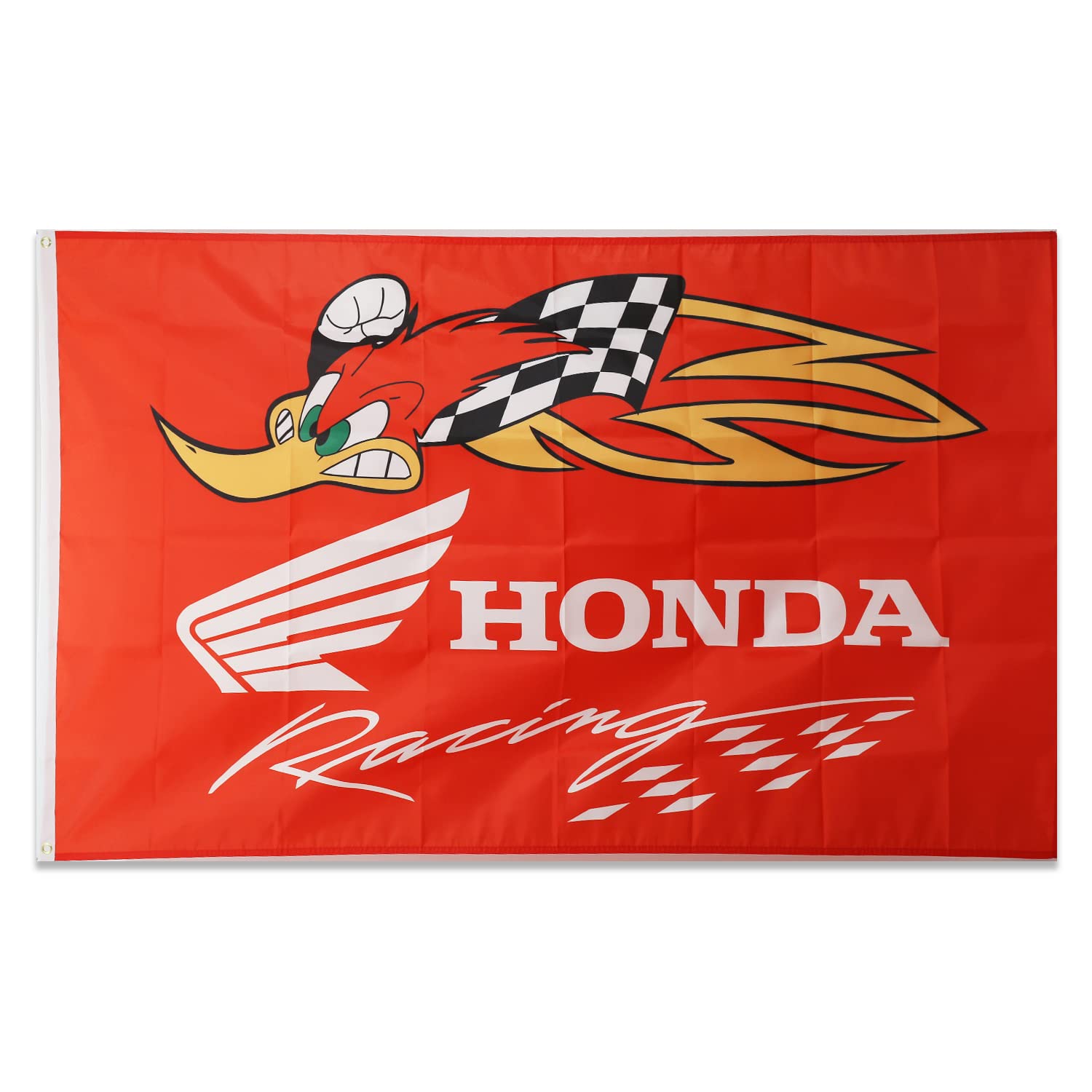 BlackEmperor racing car decor flag showcases vivid colors on Honda banner for outdoor porch display.
