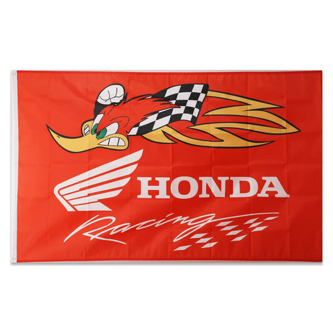 BlackEmperor racing car decor flag showcases vivid colors on Honda banner for outdoor porch display.