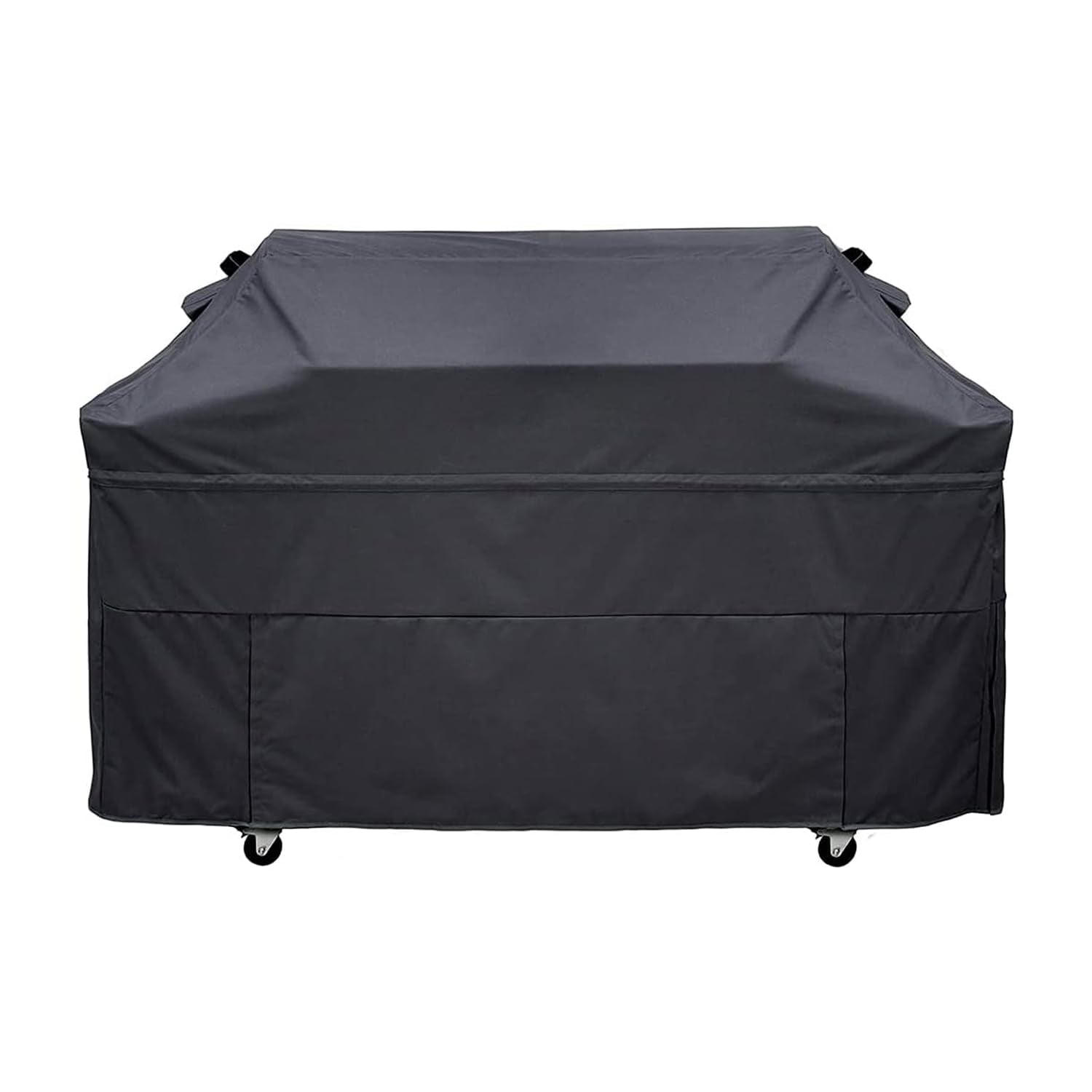 Blackhoso 69-inch grill cover front view protects your grill from rain and sun