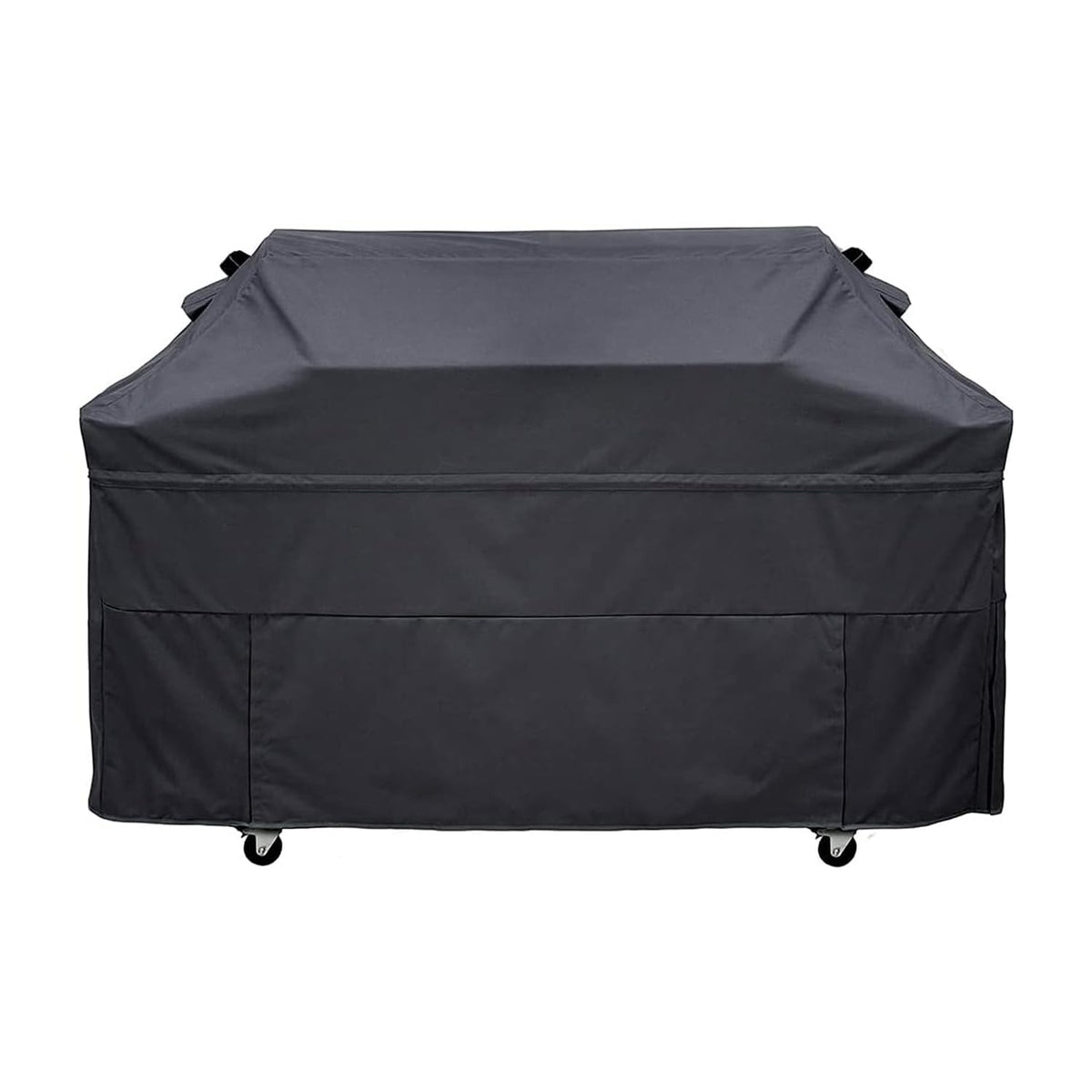 Blackhoso 69-inch grill cover front view protects your grill from rain and sun