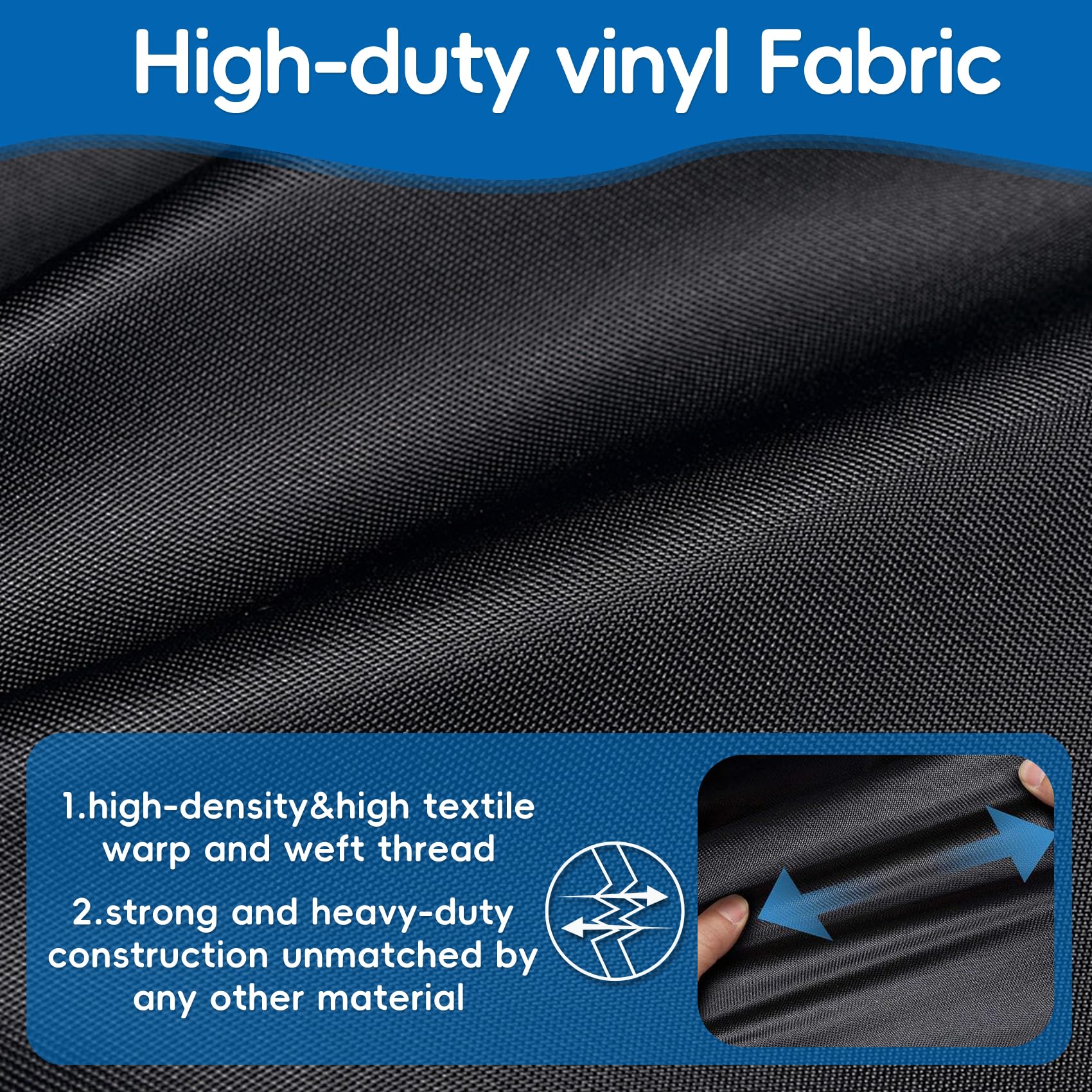 Reinforced stitching helps keep the cover dry during rain and wind.