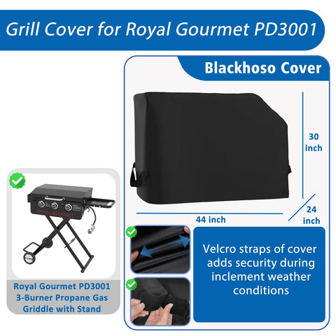 Blackhoso cover with waterproof coating shields grill from moisture and dust.