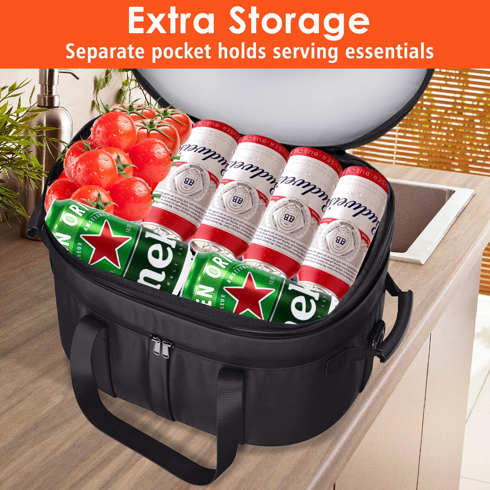 Blackhoso Ninja Crock Pot carry bag dual handles for versatility.