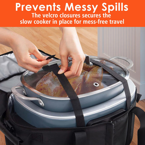 Blackhoso Ninja Crock Pot bag with shoulder carry option for hands-free transport.