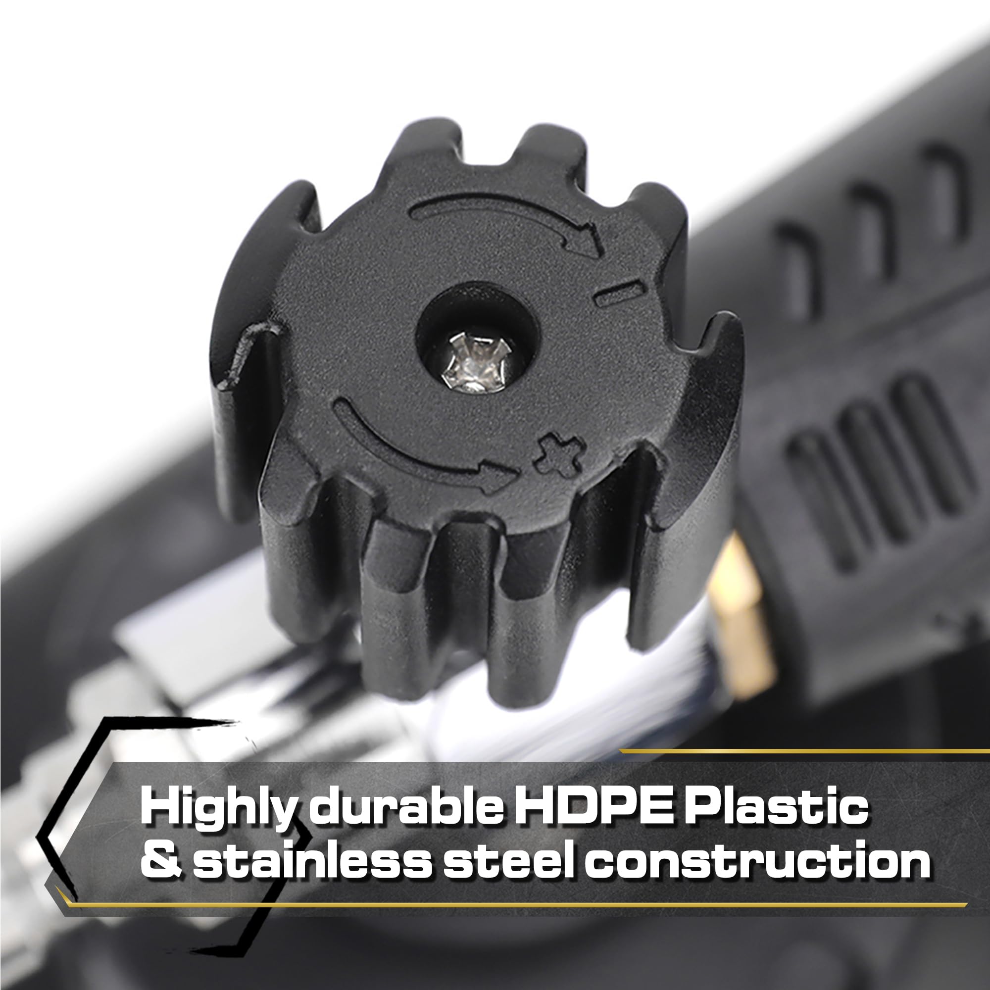 Blackline foam cannon adjustable foam fan directs vertical or horizontal spray for consistent cleaning.